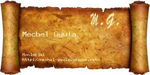 Mechel Gyula névjegykártya